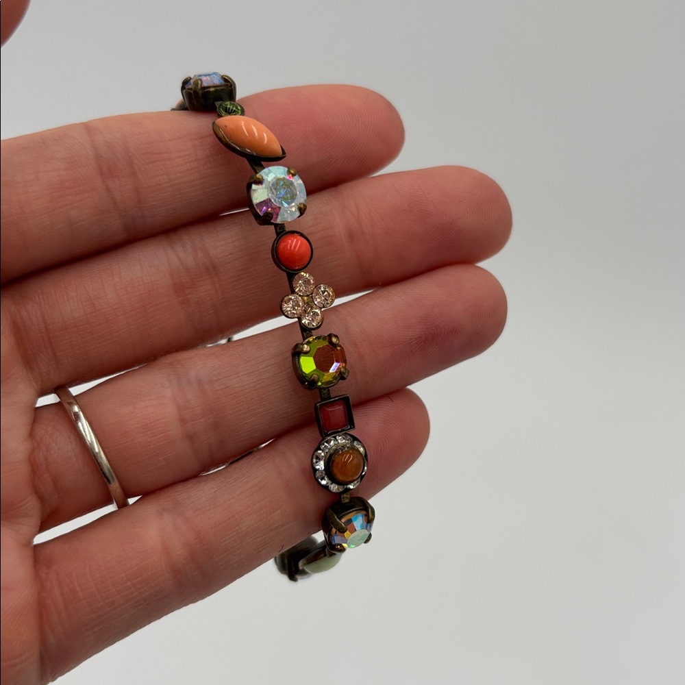 Vintage Sorrelli Crystal Bracelet & Earring Set – Multicolor Brass - Picture 3 of 6